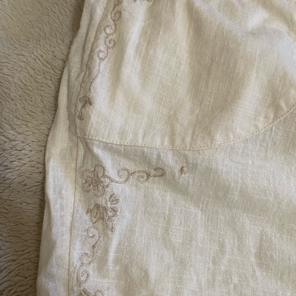 White embroidered high waisted pants rare sample - Picture 3 of 3